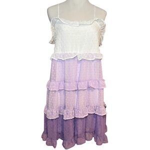NWOT | SHEIN | White and Purple Layered Dress | Size Small